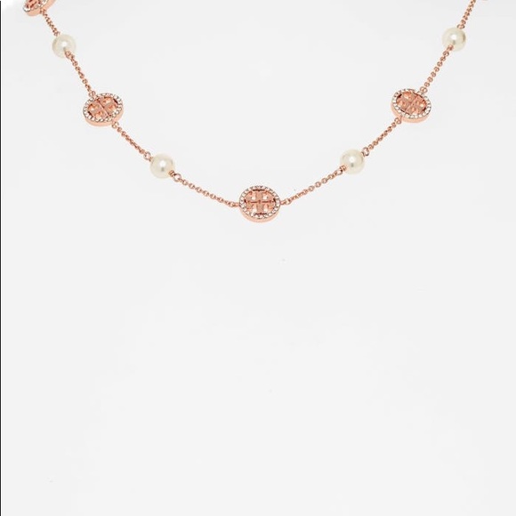 Tory Burch Multi-use Rose Gold Gemstone Pearl-Chain Necklace - Picture 4 of 11